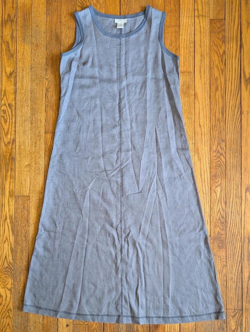 Vintage J. Jill Linen Grey Sleeveless Shift Sheath Dress